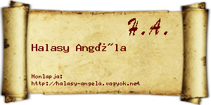 Halasy Angéla névjegykártya